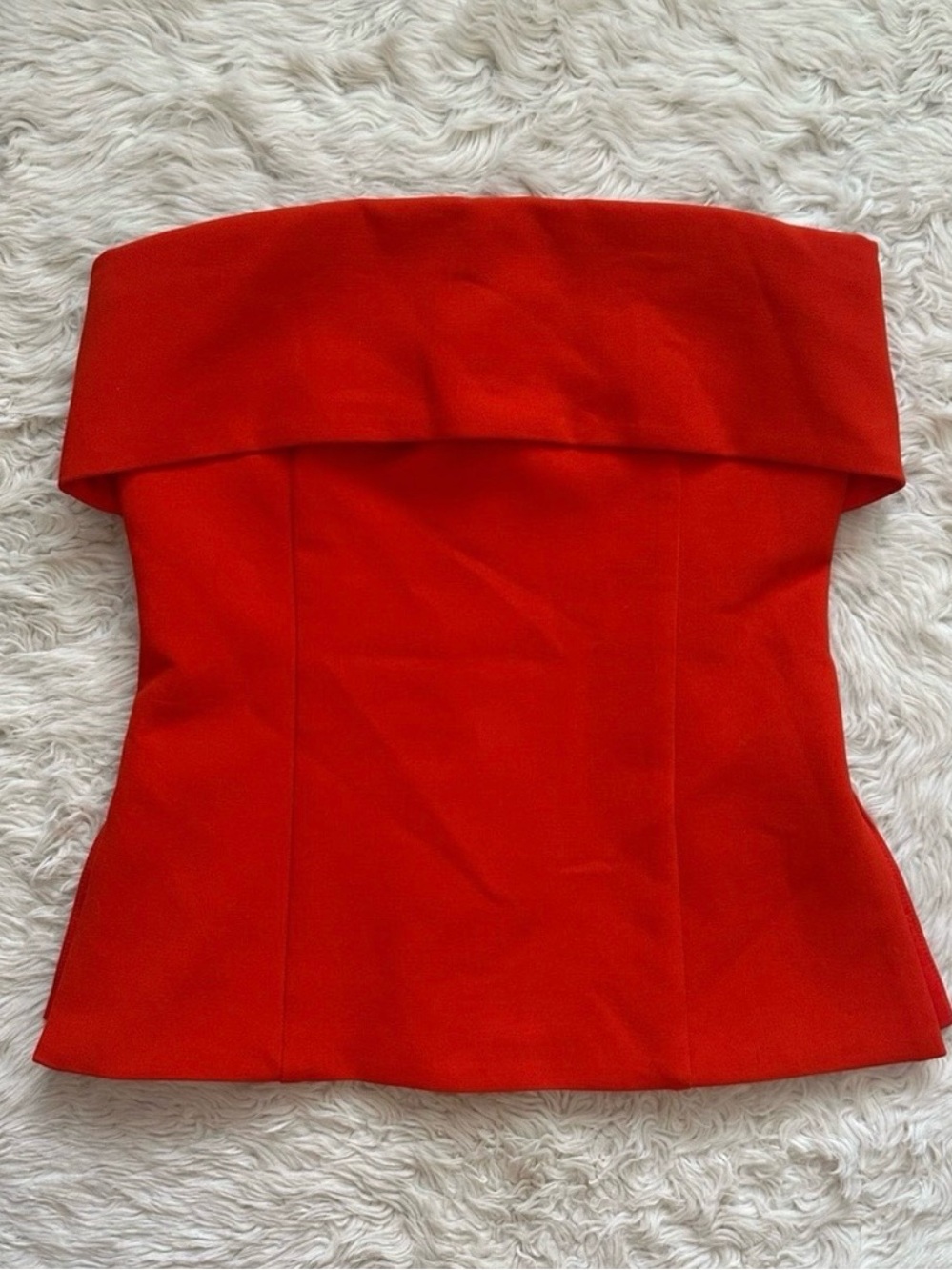 Aritzia Babaton Element Tube Top Softly Structured Strapless Blouse Orange Sz 0